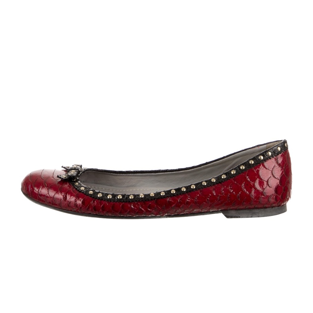 Sergio Rossi snakeskin round-toe flats